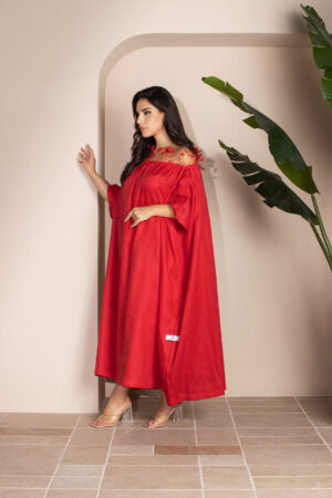 درس لينن - فري سايز وردي احمر